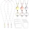 Retractable Badge Reel Lanyard Id Card Holders Plastic Chain Necklaces Keychain Clip For Women Men Employee