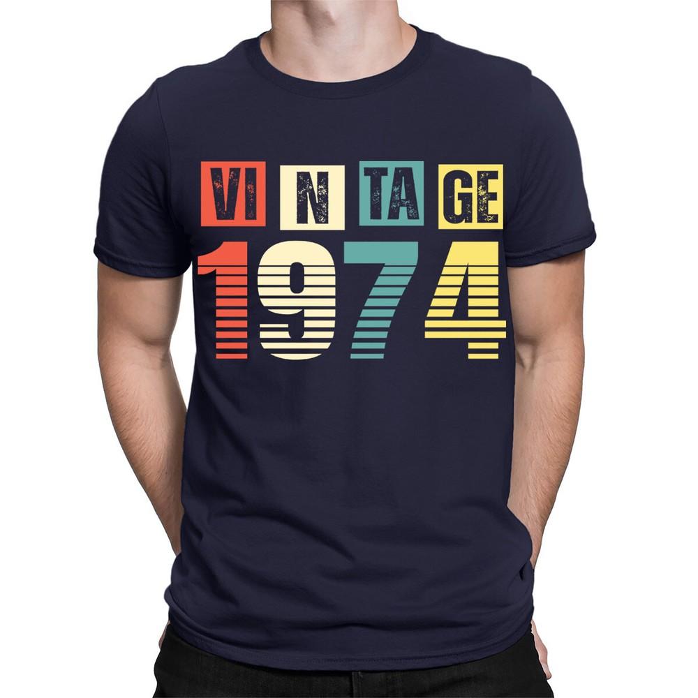 Vintage 1974 52nd Birthday Party Gift Ideas Retro Mens Womens TShirts TopTA06 2XL