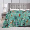 Horse Flower Throw Blanket Soft Cozy Plush Warm Fleece Football Blanket For Sofa Couch Bed 80"X60"