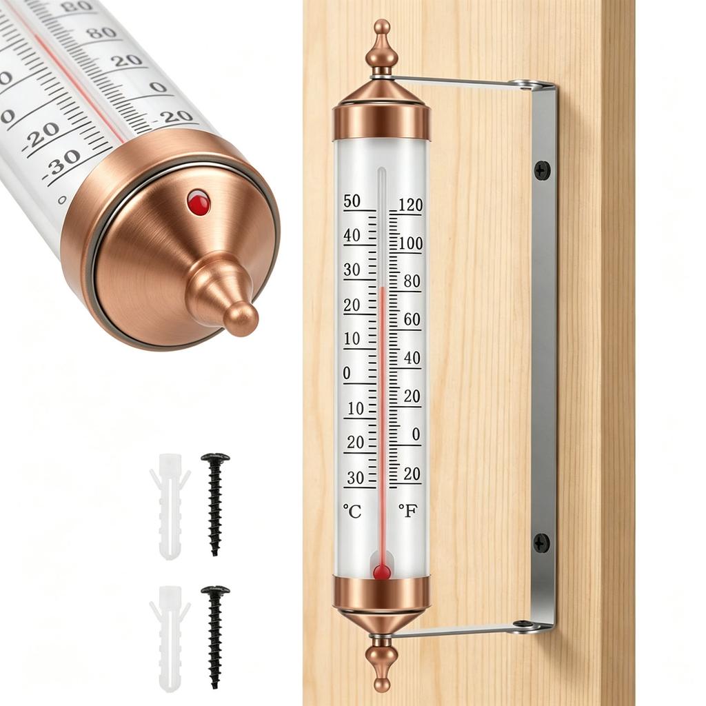 Buiten thermometer Decoratieve Buiten thermometer Waterdicht Geschikt voor Buitenmuur Raam Tuin Kas Terras Garage