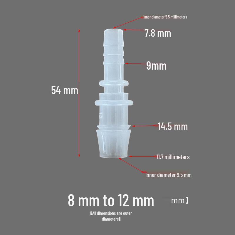 Пластиковый двусторонний редукционный штуцер-переходник