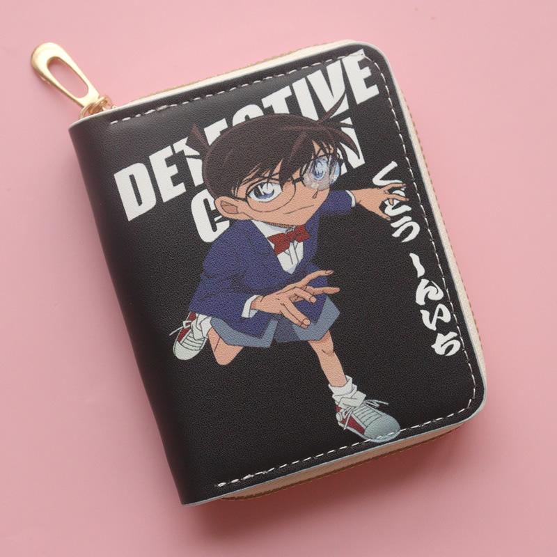 2025 New Men's Short Zipper Conan Cartoon Wallet – Mini Coin Purse & Card Holder