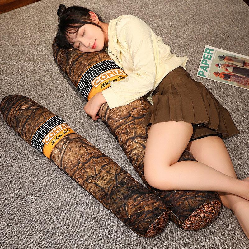 35~110cm Braunes Langes Zigarren Zigaretten Plüschkissen Gefülltes Schlafbeinstütz Begleiter Männer Geburtstagsgeschenk