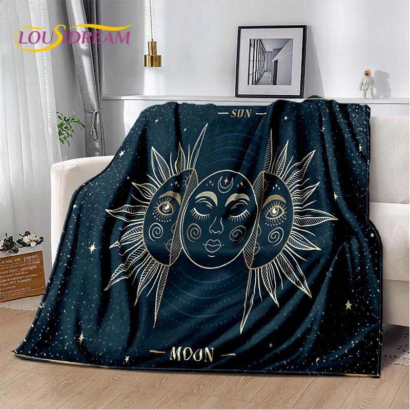Mysteriou Tarot Sun Moon Mandala Magic Soft Flannel Blankets,Throw Blanket Comfortable Blanket for Picnic Beds Sofa Home Bedroom