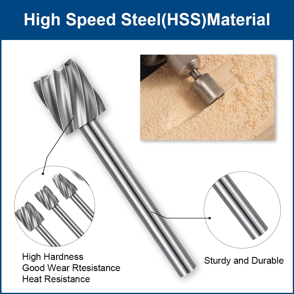 New 10pc HSS Woodwork Rotary File Handmade DIY Electric Grind and Grinding Head Engrave Mill Cutter Natural Color Drill Bit Set