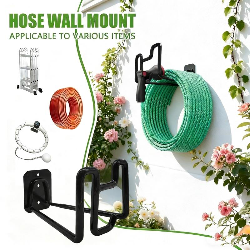 Wall Mount Hose Holder Garden Garage Organization Hook Water Hose Heavy Duty Rack Outdoor Garage Extension Cord