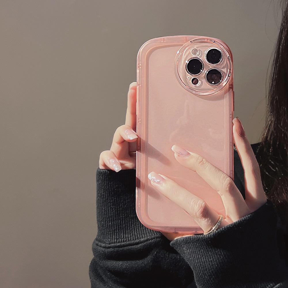 Simple Solid Color Transparent 14 Suitable for Iphone13promax IPhone Case 11 All Inclusive 16 Soft 15 Couples 12