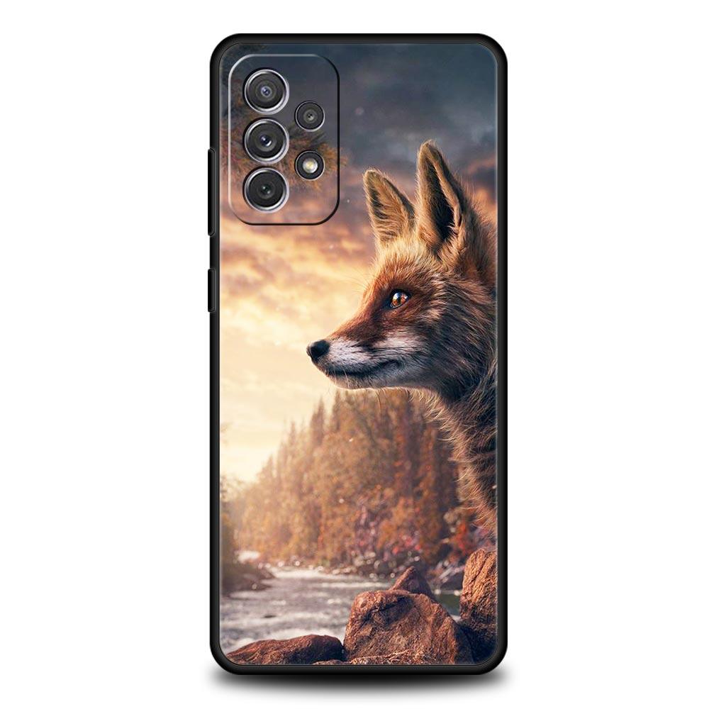 Cute Cartoon Animal Fox Phone Case For Samsung Galaxy A13 A52 A33 5G A53 A73 A23 A03s A21s A51 A71 A31 A11 A41 M21 M31 A01 Cover
