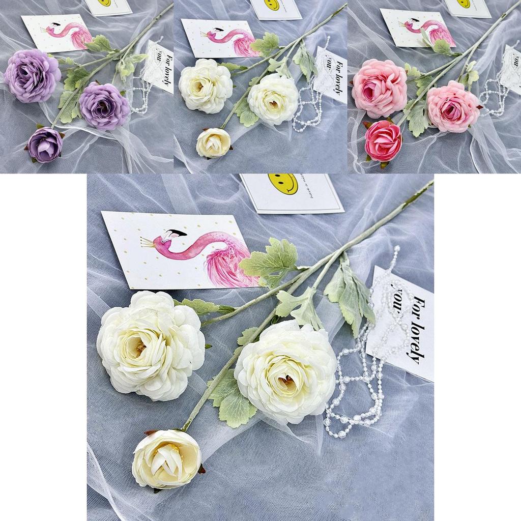 Artificial Peony And Camellia Floral Decor With Durable Silk Material For Wedding And Photography Props