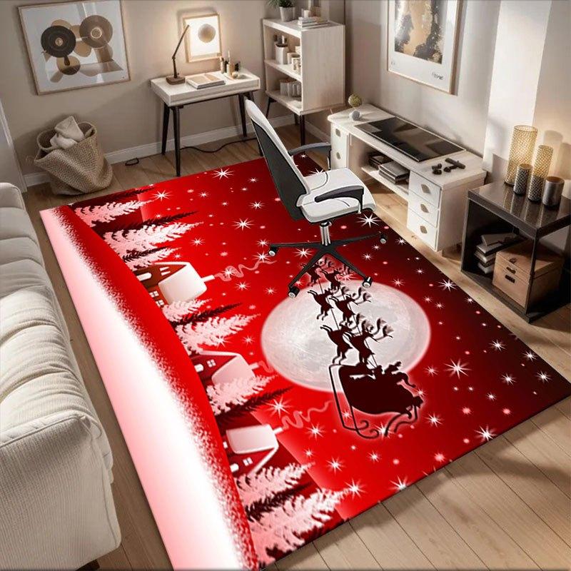 

Christmas Santa Claus Flying Over Moon Night Sky Desktop WallpaperOffice Mat Perfect for Home Decor Office Desk Chair Rugs Chair Carpet for 60cm by 90cm