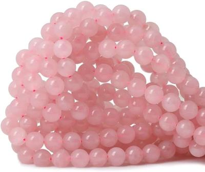 Rozenkwarts losse kralen natuurlijke edelsteen glad rond voor het maken van sieraden