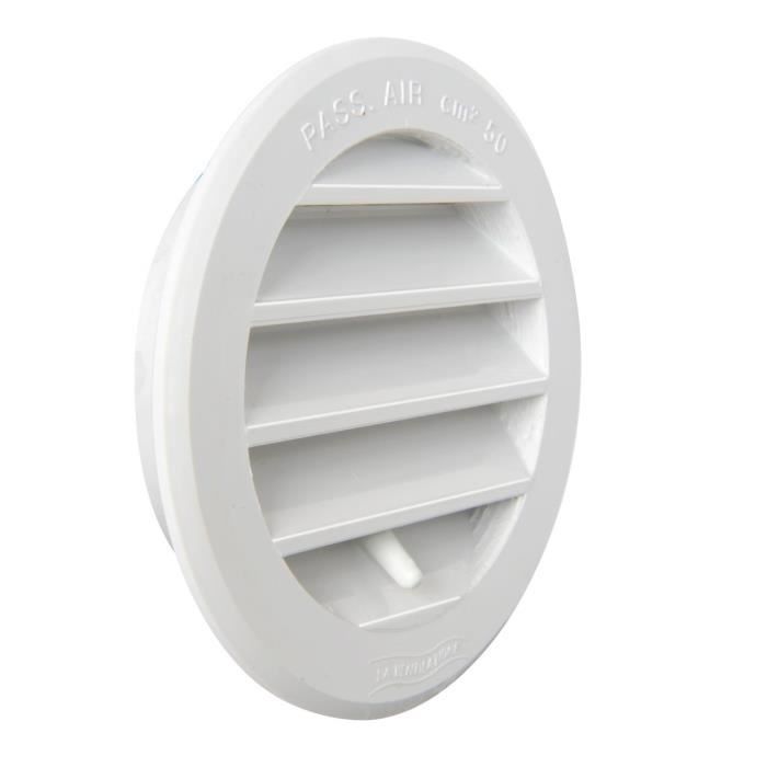 La Ventilazione La ventilation Grille de ventilation en plastique ronde encastrable, blanc, diamètre 96 mm - T8DRB
