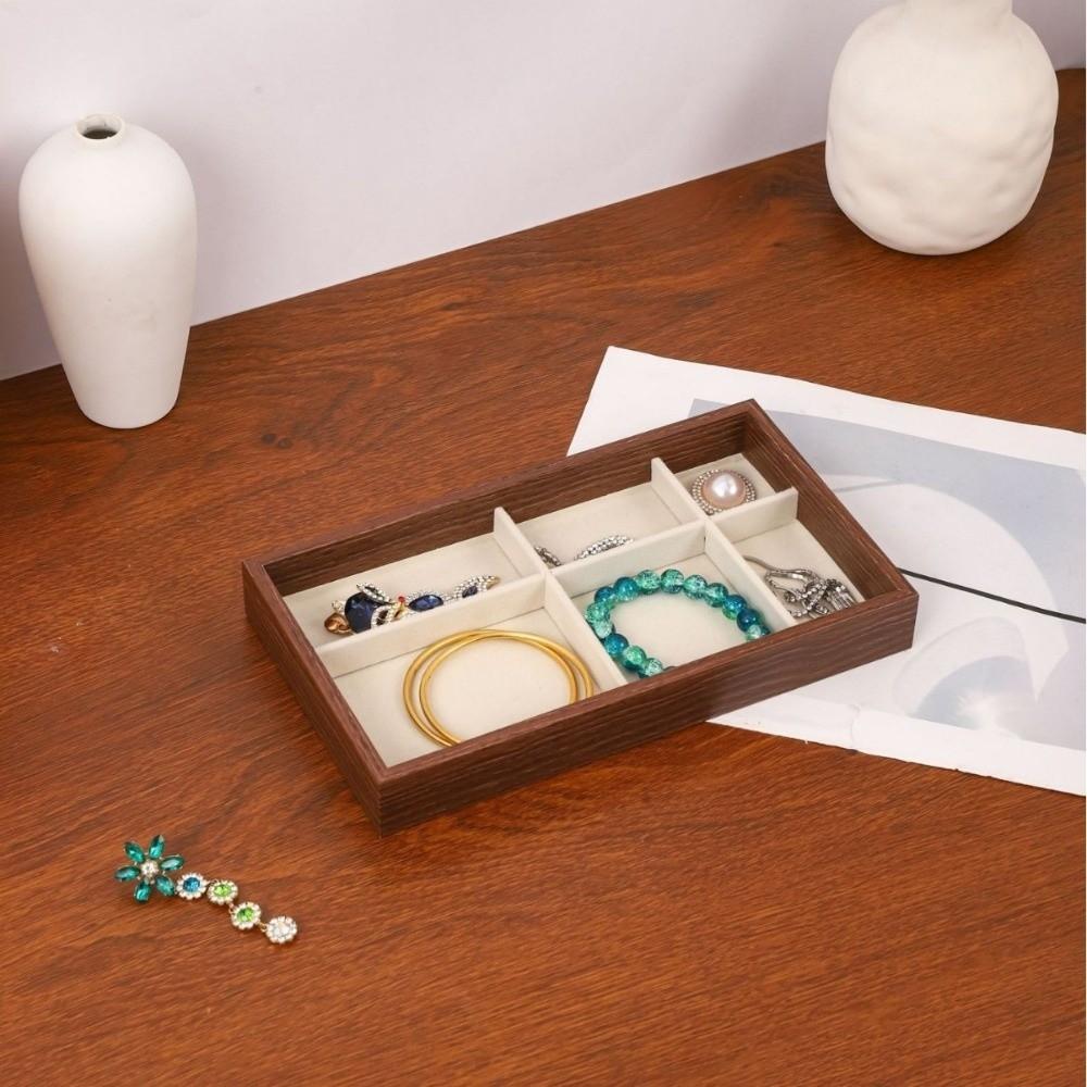 23X13X3CM Jewelry Tray Walnut Material Flannel Lining Jewelry Storage Box Exquisite Design Large Capacity Storage Tray