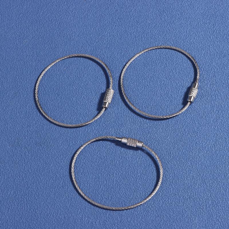 10/20/30Pcs Wire Rope Carabiner Camping Hiking Gadgets Multi Stainless Steel Keychain Kit Outdoor Travel Backpack Carabiner Clip