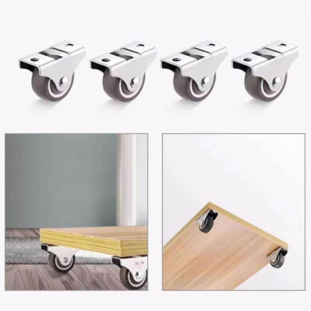 4pcs Steel Top Plate Drawer Slide Wheel 1/2 Inch Unidirectional Wheel Toy Cabinet