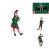 Delightful Christmas Elf Cosplay Costume Couple Outfit For Fancy Dress Xmas Party Role Play