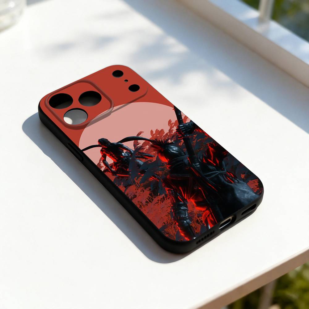 Cool S-Sekiro Game For iPhone 17,16,15,14,13,12,11,Pro,Max,Plus,E,SE4,Air,Mini Black Soft Cover Phone Case