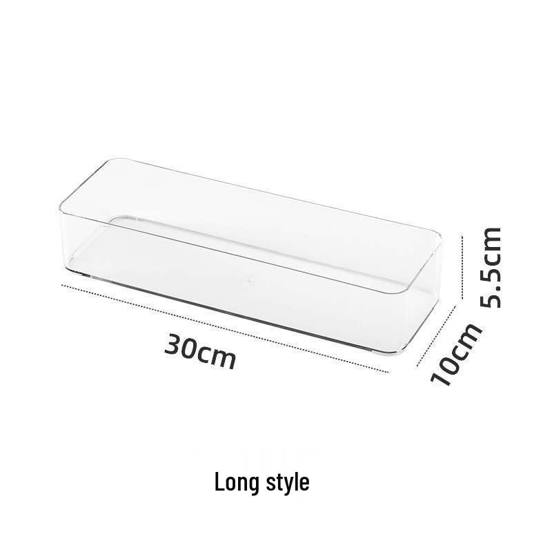 Japanese Transparent Plastic Desktop Organizer with Compartments - Ideal for Kitchen Utensils, Stationery, and Small Items Storage.