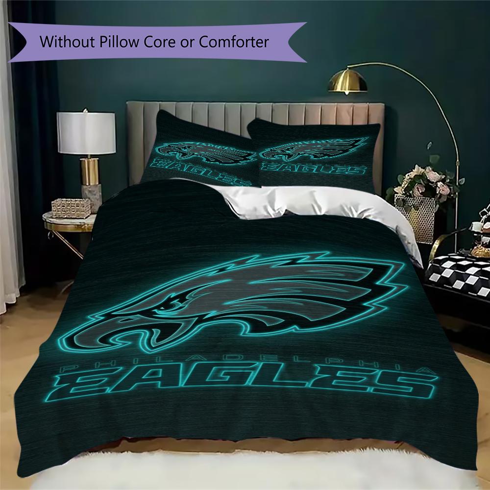 Philadelphia Eagles Pattern Bedding Uilt Set Uilt Cover Pillowcase Home Decoration Birthday Gift (1*duvet Cover + 2*pillowcase Without Core)