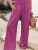 Cross2026 Women's Comfortable Cotton Linen Mid-Waist Long Pants - Casual Spring European American Style