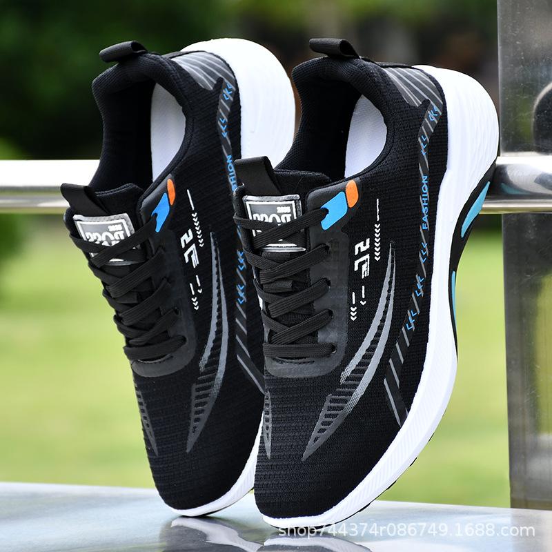 Neue Frühjahrs- und Herbst-Flugweb-Mesh-Schuhe atmungsaktive und leichte Laufschuhe rutschfeste Freizeit-Sportschuhe weich-gepolsterte Fitnessschuhe