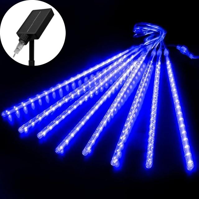Solar Meteor Shower Rain LED String Lights 8 Tubes Street Garlands Christmas Tree Decorations for Outdoor Fairy Garden Lights