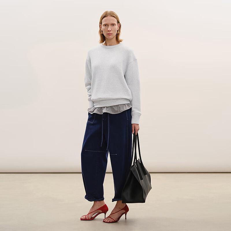 LESS 2026 Spring Round Neck Pullover Sweatshirt