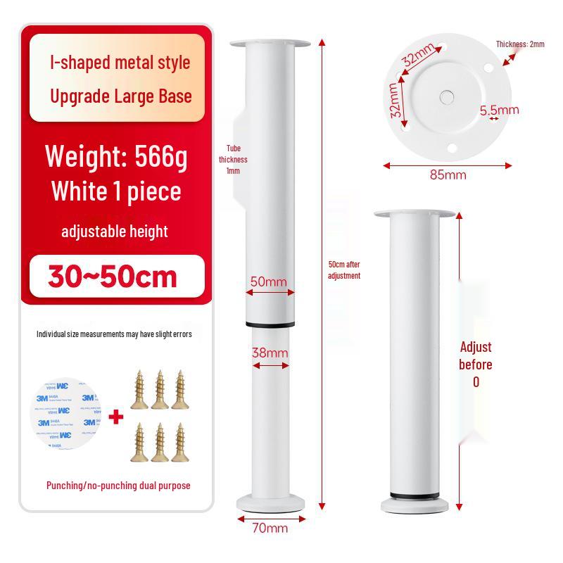 Adjustable Furniture Support Leg for TV Cabinets, Counters, Coffee Tables, Sofas, and Beds