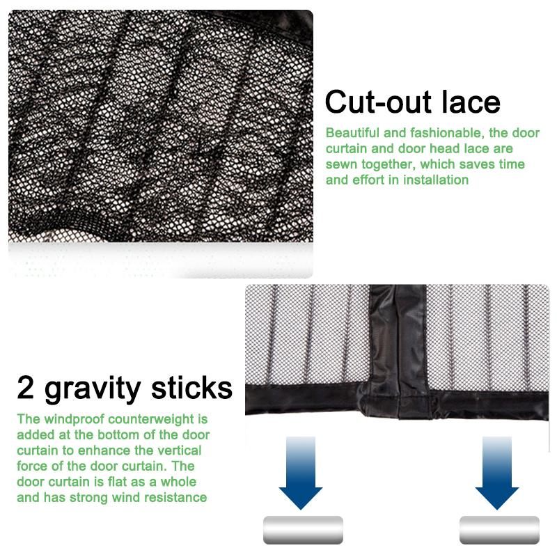 2024 Summer Mosquito Net Door Screen Curtain Anti Insect Kitchen Curtains Door Window Screen Magnetic Mesh Curtain