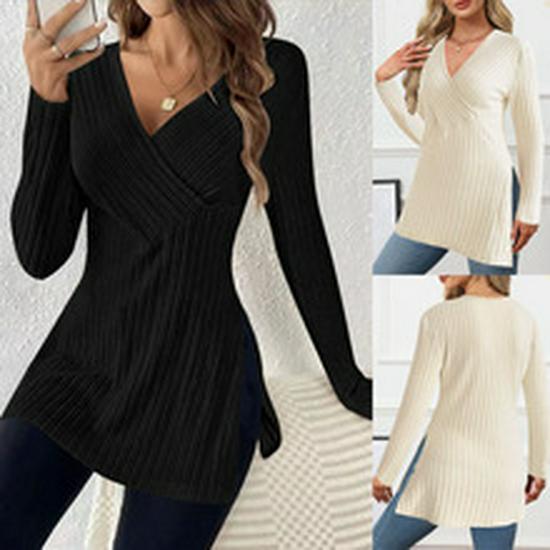 2025 Autumn/Winter Women's V-Neck Knit Sweater - European & American Style
