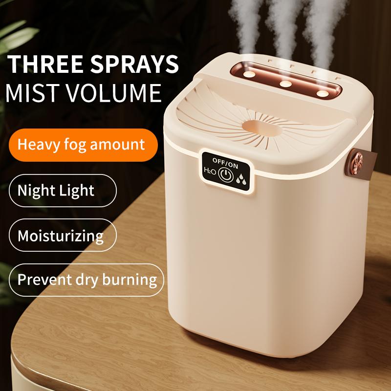3-Hole Evaporative Humidifier with Perfume Diffuser Function Night Light Air Moisturizer for Household And Office Use