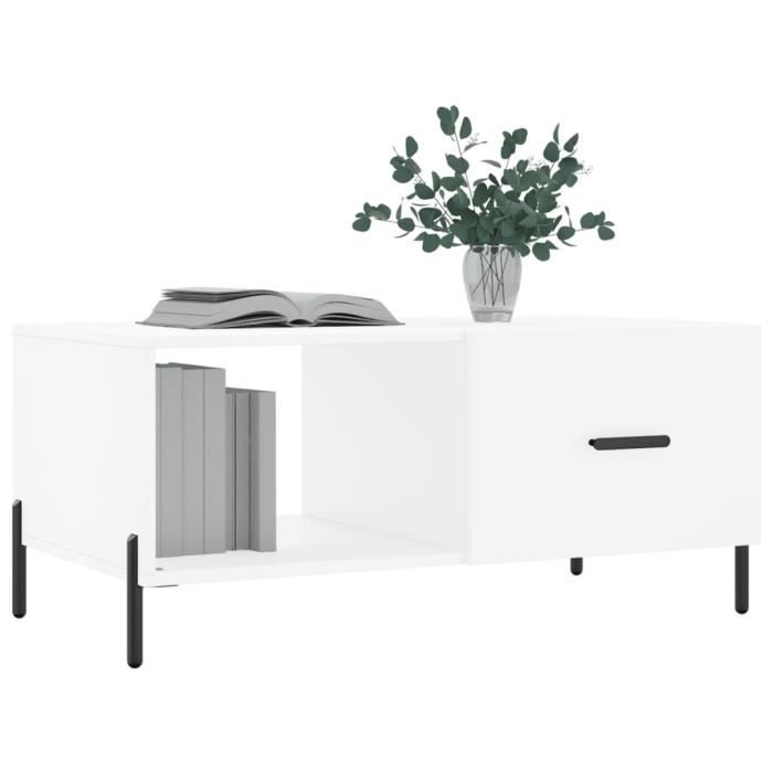VidaXL Table basse blanc 90x50x40 cm bois d'ingénierie 829220