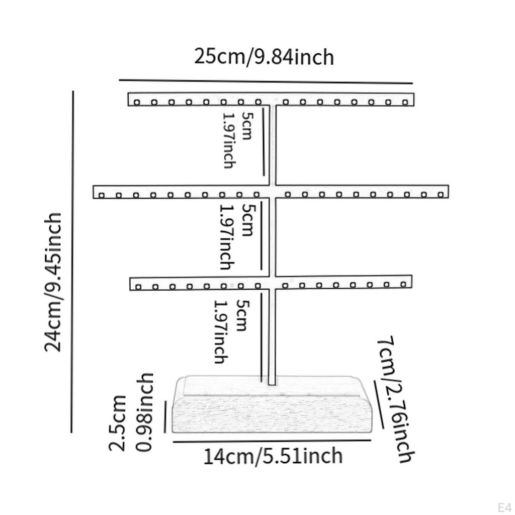 Earrings Organizer Dangling Holder Gift for Mom 3 Tiers Ear Studs Jewelry Display