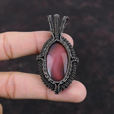 Colgante de Ágata de Botsuana Rojo Colgante Envuelto en Alambre de Cobre Joyería Hecha a Mano Colgante de Piedra Preciosa Para Regalo Joyería Envuelta en Alambre de Cobre Colgante de Diseñador
