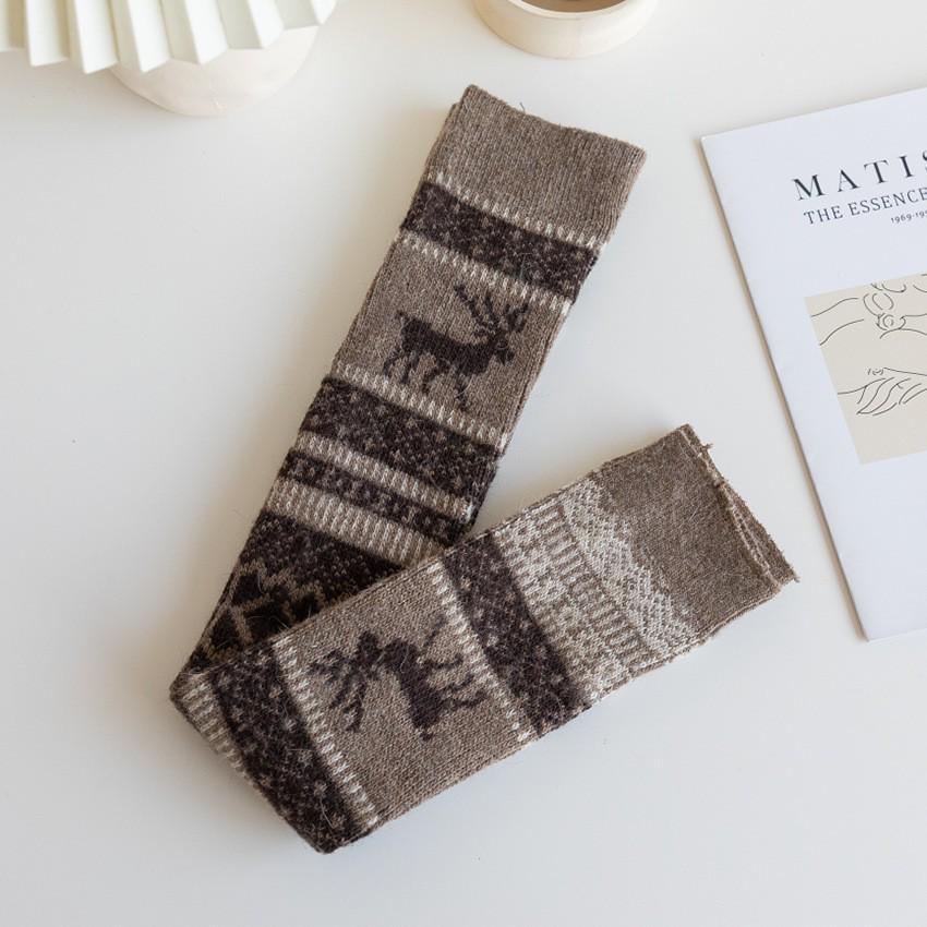 Chaussettes chaudes en laine pour femmes japonaises, longueur genou, pour l'automne et l'hiver