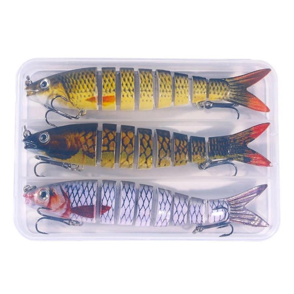 3 Pieces MultiJointed Swimbait Authentic Articulated Fish Lure Saltwater Segmented Fishing Decoy for