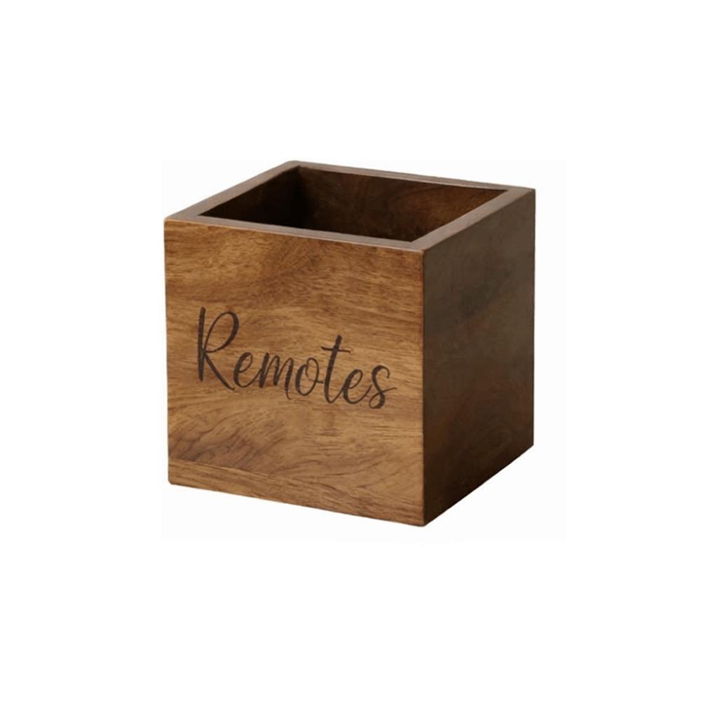 Simple Remote Control Holder Wood Desktop Stationery Box Remote Container Pen Holder  Office Style A