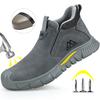 Wear-Resisting Men Work Safety Boots Anti-smash Anti-puncture Work Sneaker Waterproof Boots Indestructible Protective Work Boots