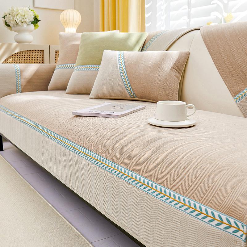 Frisches Chenille-Sofakissen, neu, 2024, vier Jahreszeiten, universelle rutschfeste Sitzkissen, Leder-Sofabezug, Bezugsstoff