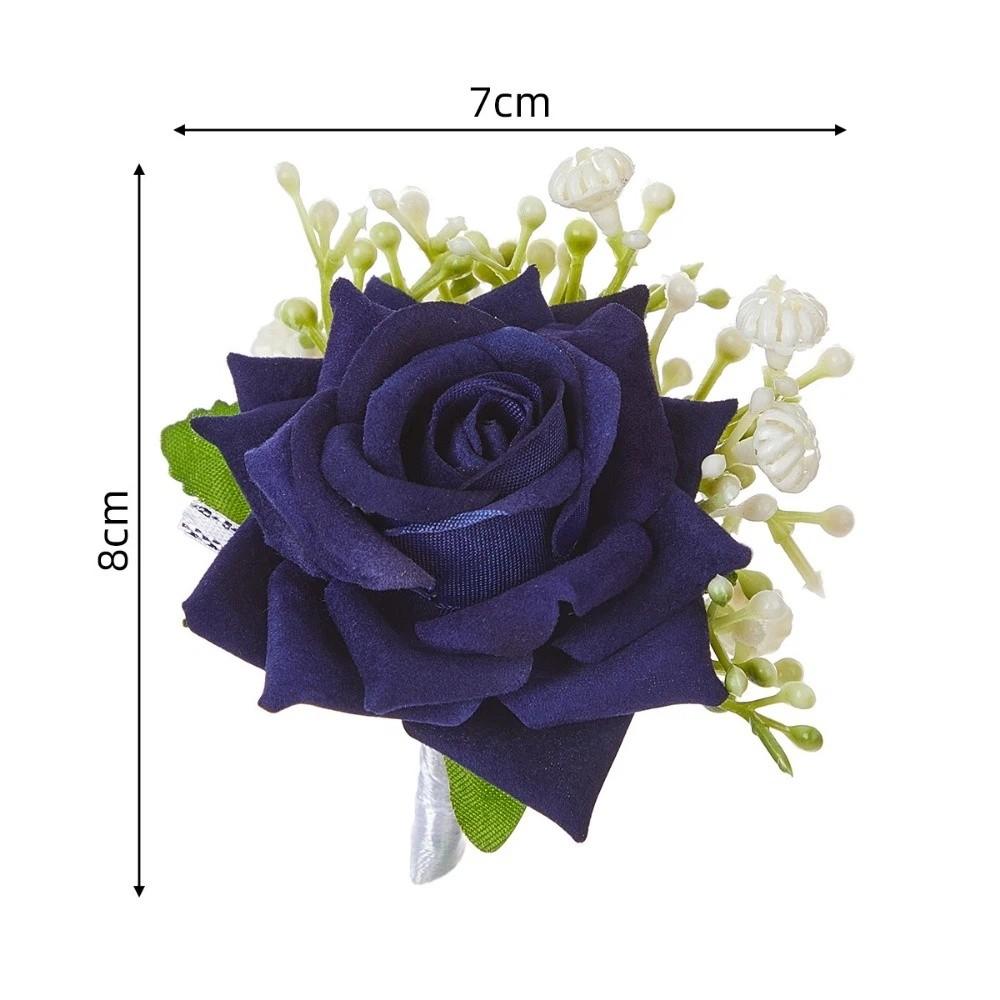 Handmade Wedding Brooch Silk Wrist Flower European Rose Boutonniere  Wedding Accessories