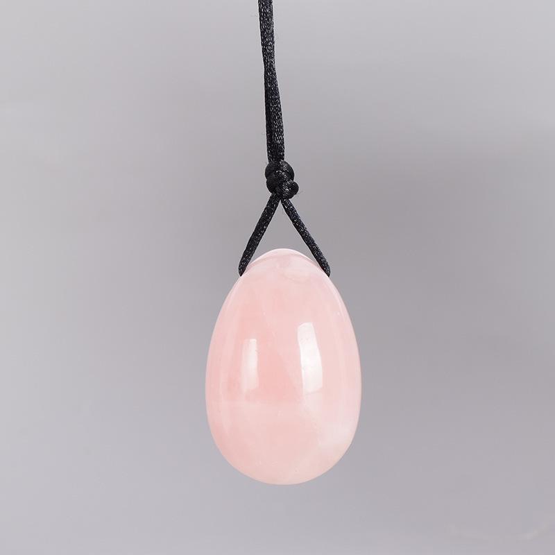 Yoni Eggs - 3 Sizes Crystal Massage Eggs,Drilled, with Unwaxed String,Made of Natural Rose Quartz Jade for Yoni PC Muscles Massage