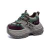 2 Frühjahr Neu Innere Höhenerhöhung und Farbpolitur Retro Sport und Freizeit Vielseitige Damenschuhe Kleine Plateau-Schuhe Damen