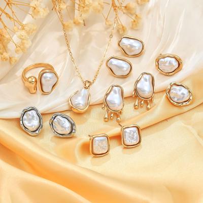 Hot Sale Necklace Ring Set Opposite Sex Pearl Stud Earrings Premium Earrings