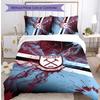 Set Lenzuola Stampato West Ham United Football 3 Pezzi, Comodo Set Copripiumino per Camera da Letto Amico della Pelle
