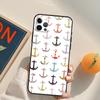 Stripes Anchor Boat Ship Funda Case For iPhone 16 15 14 Pro Max 11 12 13 Pro Max Mini XR 16 15 Plus 16e Phone Cover