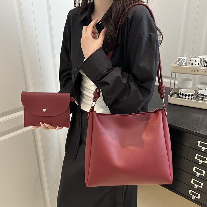 Large Capacity Shoulder Bags for Women Winter Designer Trend Bucket Composite Bag PU Leather Female Commute Handbags CLE