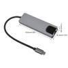 5 in 1 Type C Hub Aluminium Alloy Silver Gray High Speed USB C Dock Multiport Adapter for Type C Device