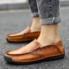Herren atmungsaktive schwarze Freizeitschuhe aus echtem Leder, große Größen, koreanischer Stil, Business Casual Schuhe für den Herbst