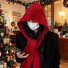 Casual Winter Balaclavas Cap Warm Knitted Hooded Hat Thick Ski Neck Collar Scarf Cap Men Women Street Cold -proof Warm Hats