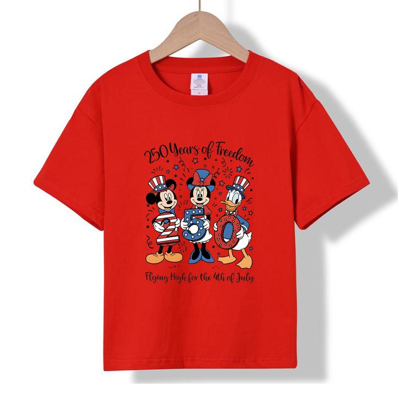 XH54 MINISO 2026 Summer New Printed Cotton Round Neck T-shirt for Children Aged 1-16, Boys and Girls